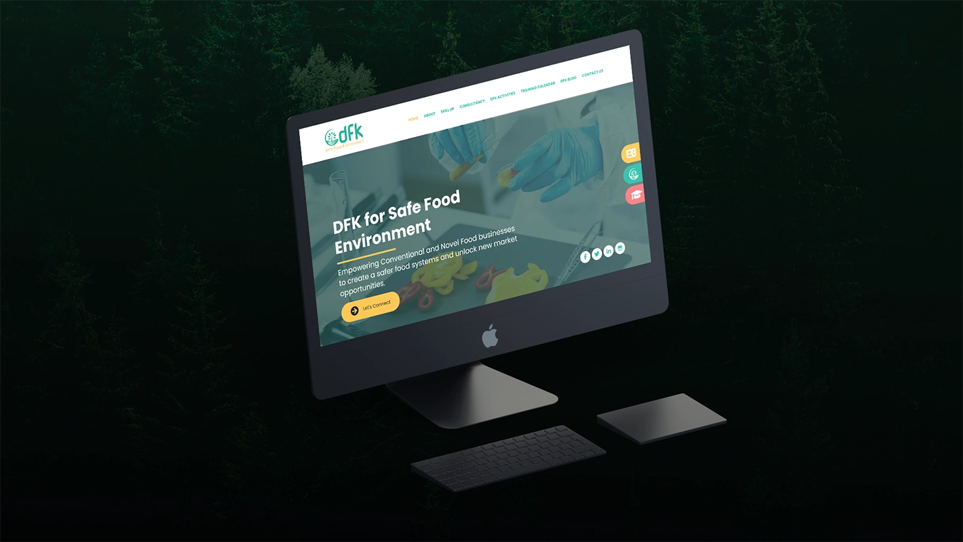Homepage UI design for DFK Food Safety website by entasiz