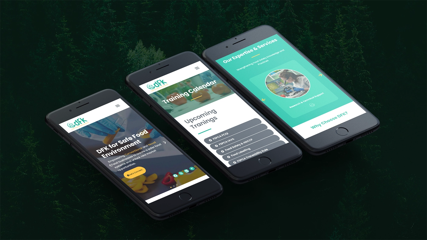 Mobile responsive website design for DFK Food Safety by entasiz