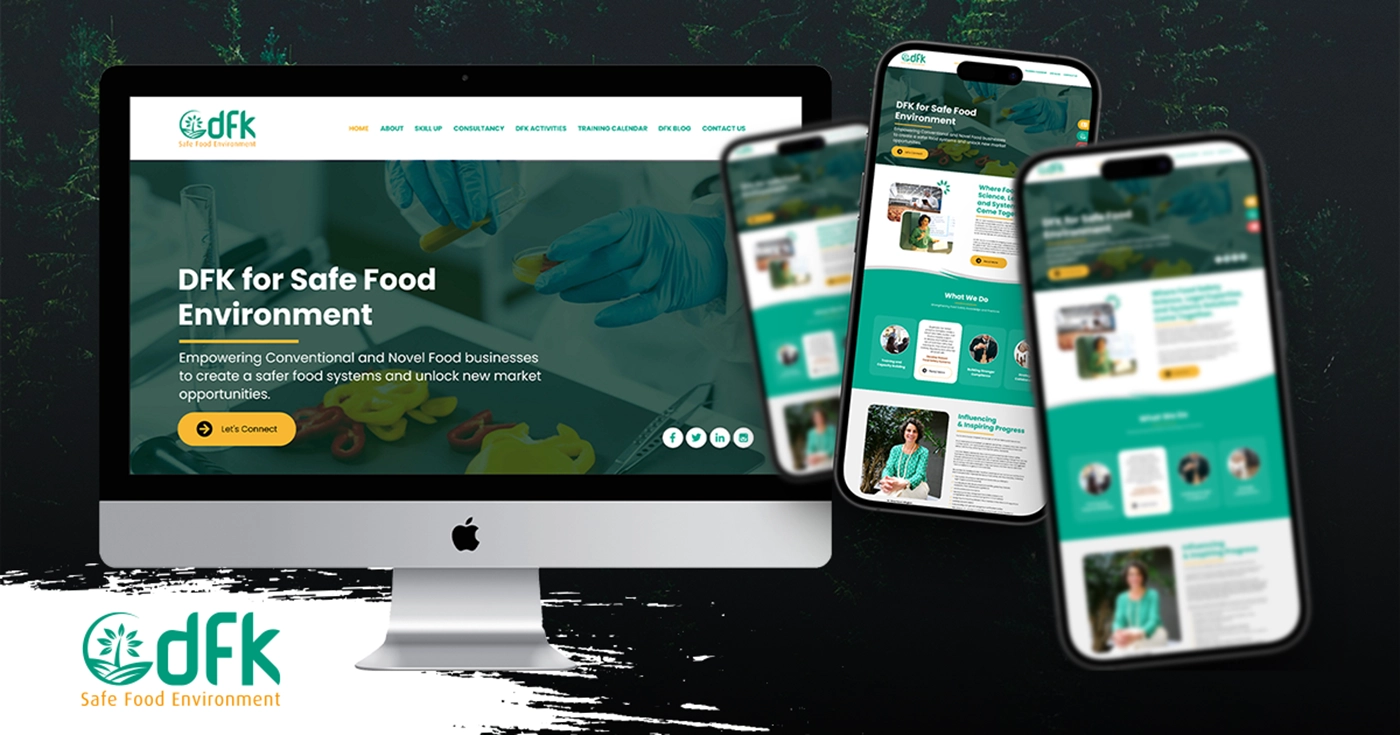 DFK Food Safety website design desktop view created by entasiz