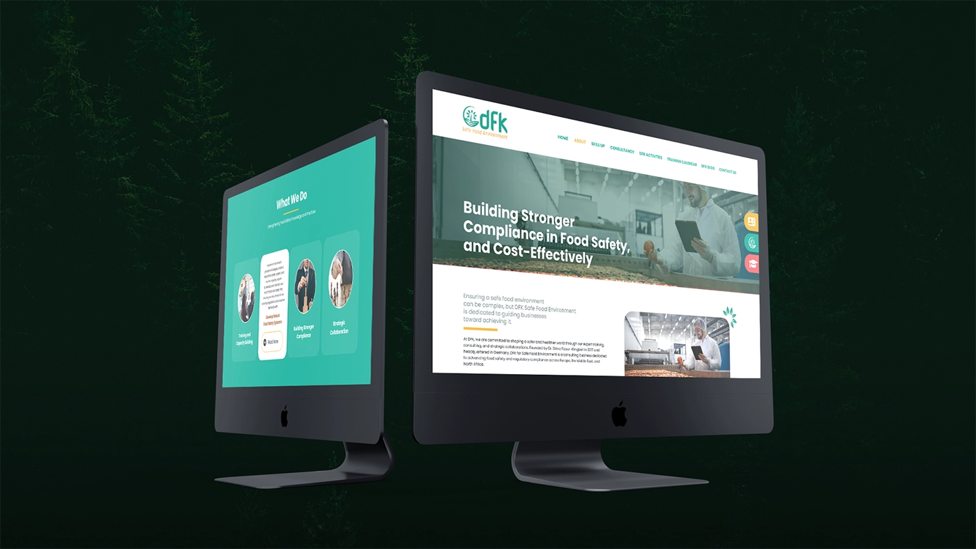 DFK Food Safety website redesign showcase mockup by entasiz