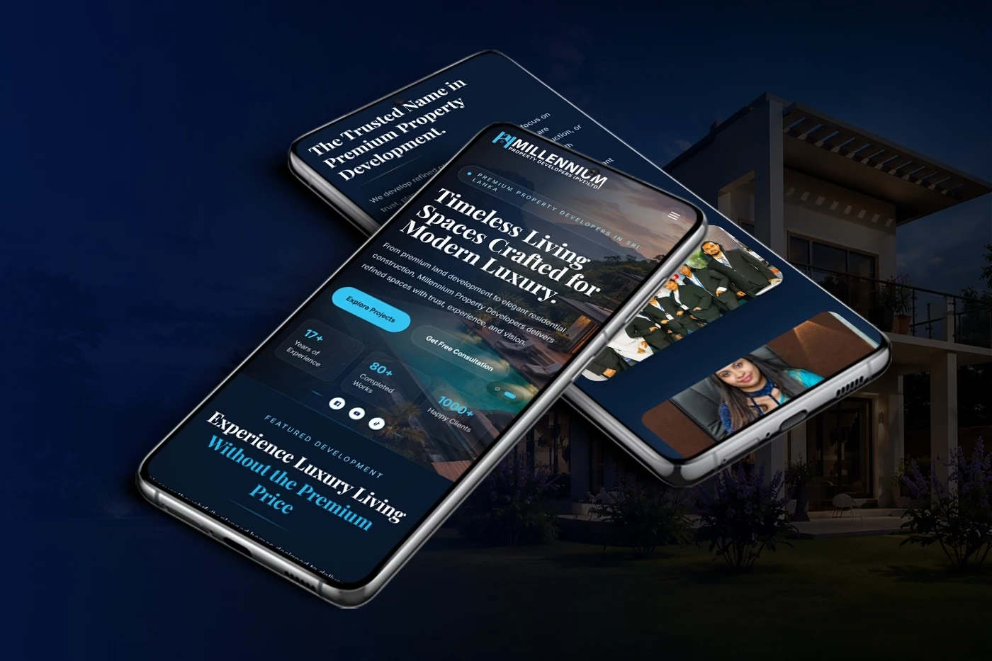 Inner page layout design for Millennium Property Developers website created by entasiz