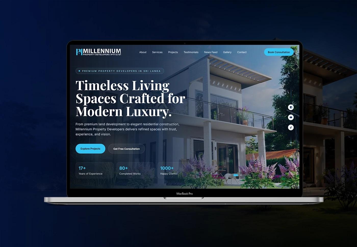 Homepage UI design for Millennium Property Developers website by entasiz
