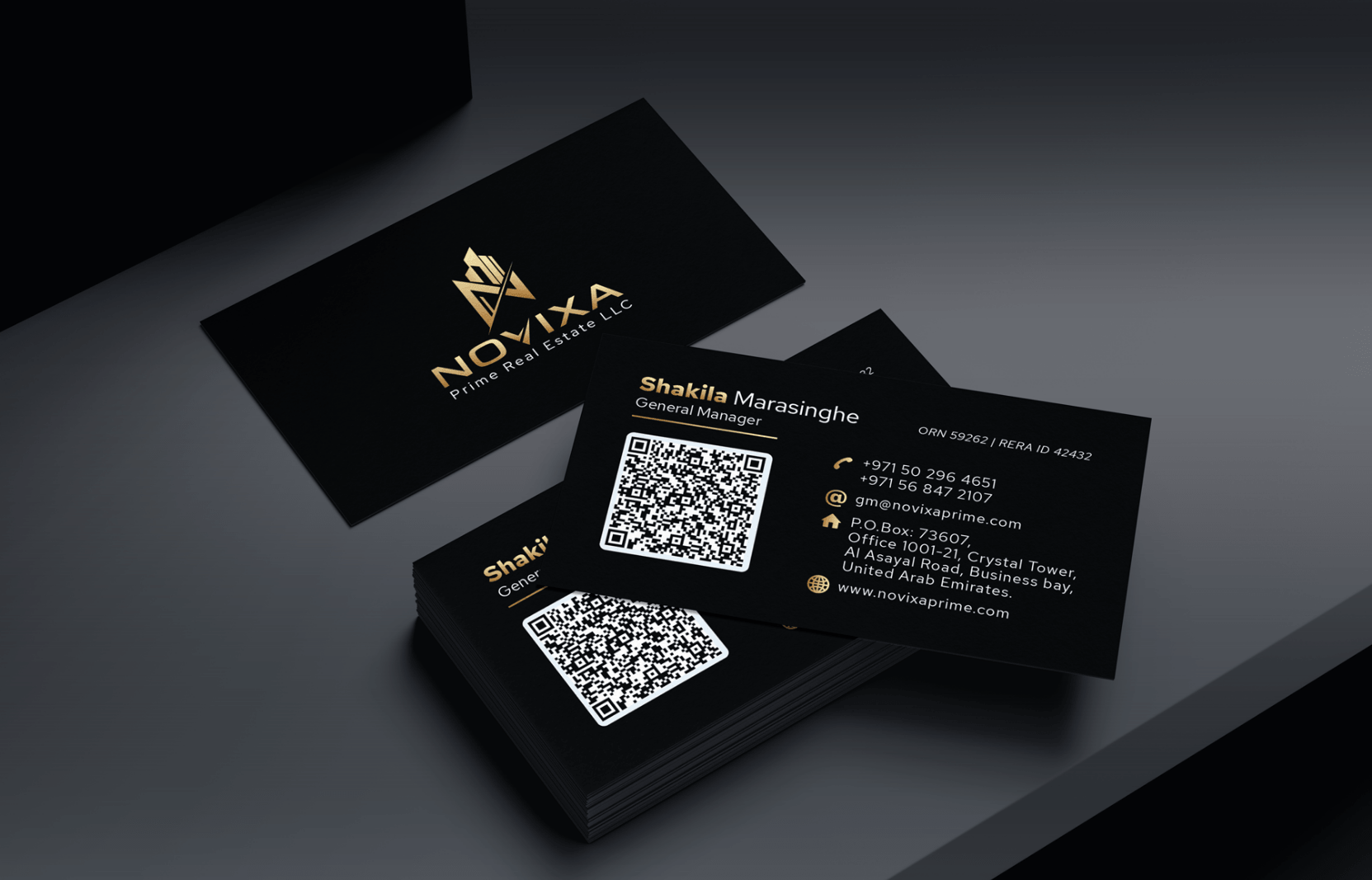 Business card design for Novixa Prime Real Estate LLC by entasiz Dubai