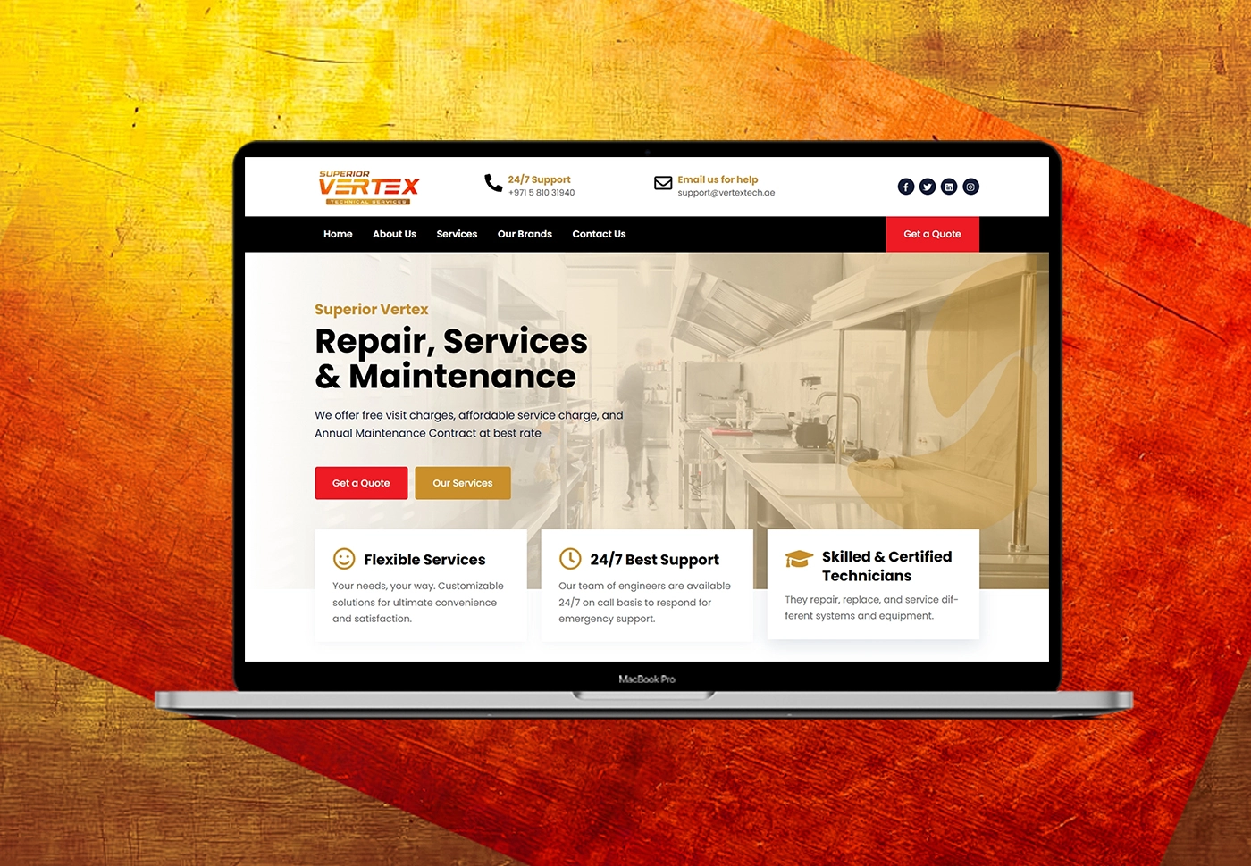 Website design for Superior Vertex Technical Services desktop view by entasiz